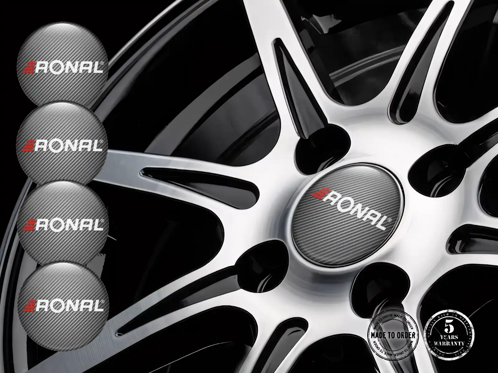 Ronal Calcomanías de Cúpula Edición Emblemas Autos Custom
